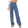 Casual High Waist Button Straight Pants