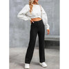 Casual High Waist Button Straight Pants