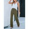 Casual High Waist Button Straight Pants