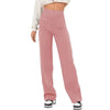 Casual High Waist Button Straight Pants