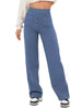 Casual High Waist Button Straight Pants