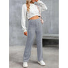 Casual High Waist Button Straight Pants